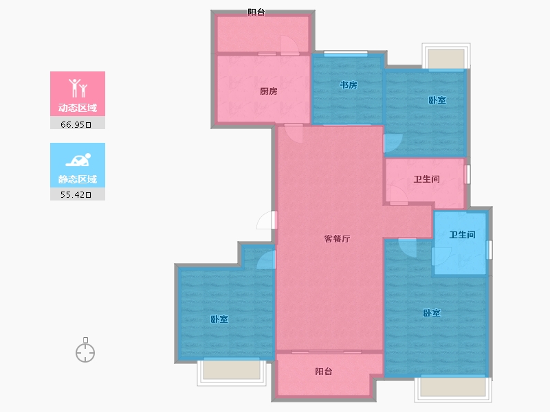 江苏省-苏州市-九龙仓时代上城国宾峯-112.00-户型库-动静分区