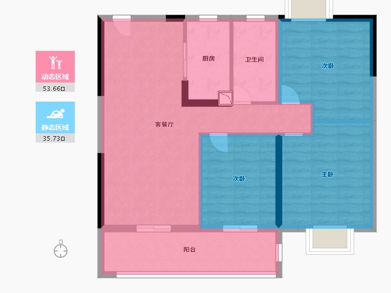 江苏省-南通市-碧桂园公园星荟-80.00-户型库-动静分区