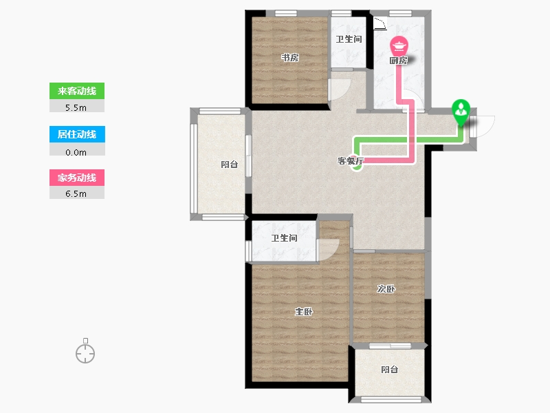 江苏省-淮安市-建华观园-公园道-100.00-户型库-动静线