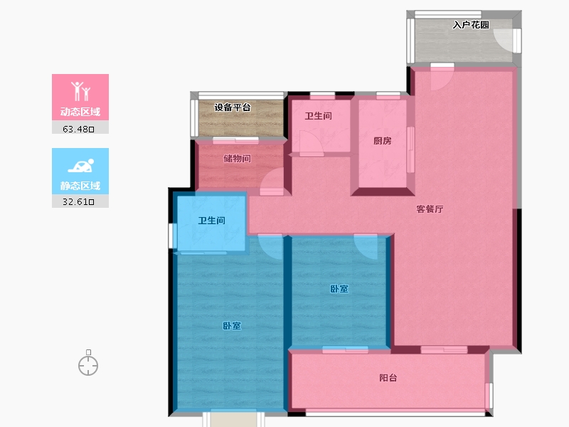 安徽省-亳州市-圣桦锦江天玺-93.00-户型库-动静分区