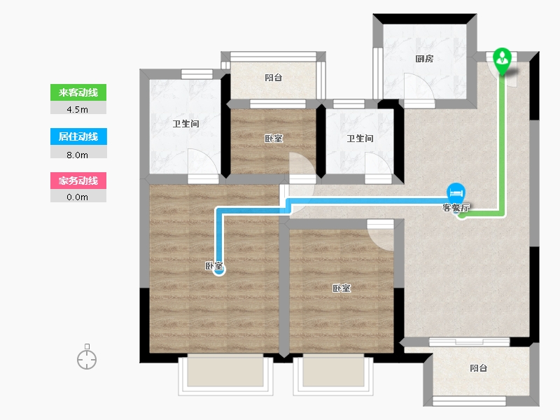 浙江省-宁波市-首开龙湖·春江郦城-67.67-户型库-动静线