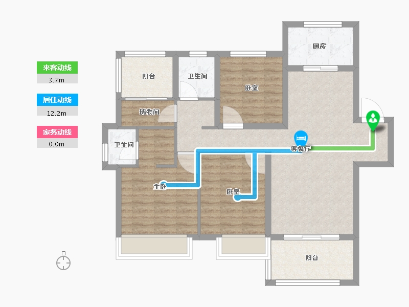 安徽省-阜阳市-合肥孔雀城-88.07-户型库-动静线