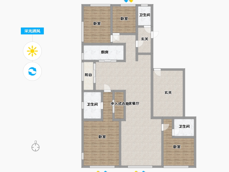 浙江省-宁波市-嘉宸府-176.00-户型库-采光通风