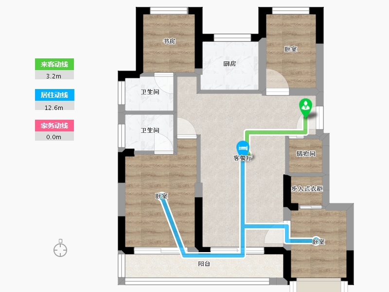 浙江省-宁波市-金隅大成郡二期-53.76-户型库-动静线