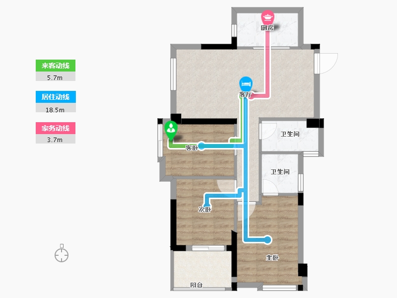 福建省-福州市-滨海橙里-66.00-户型库-动静线