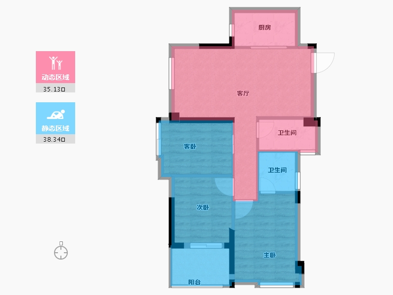 福建省-福州市-滨海橙里-66.00-户型库-动静分区