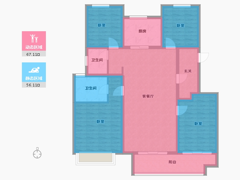 江苏省-扬州市-海信鸿扬世家-110.01-户型库-动静分区