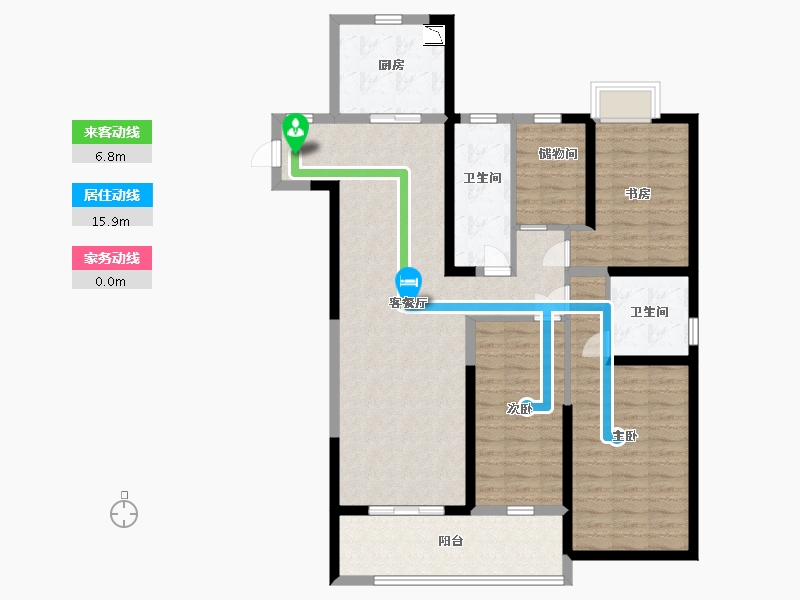 江苏省-淮安市-建华观园-公园道-111.99-户型库-动静线