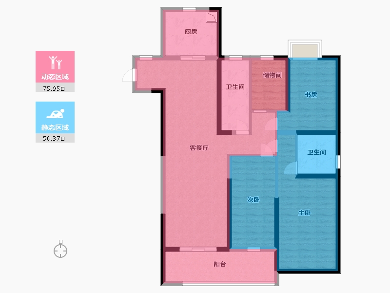 江苏省-淮安市-建华观园-公园道-111.99-户型库-动静分区