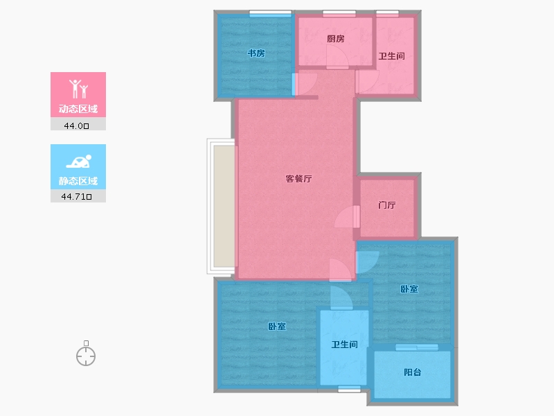 浙江省-杭州市-德信海德公园-79.11-户型库-动静分区