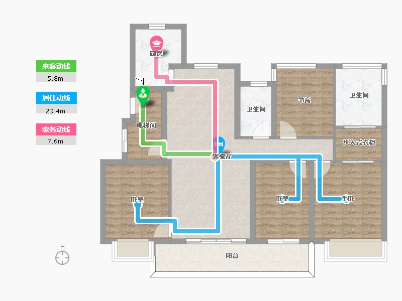 浙江省-宁波市-万象华府二期-108.28-户型库-动静线