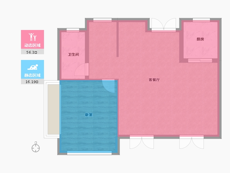 浙江省-杭州市-西房杭语宸鹭院-67.07-户型库-动静分区