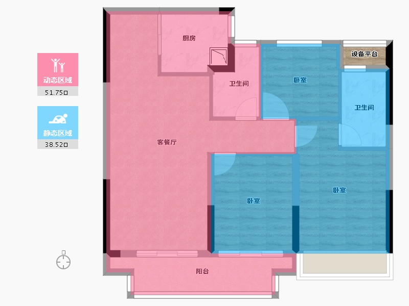 浙江省-湖州市-融创樾宸府-81.58-户型库-动静分区