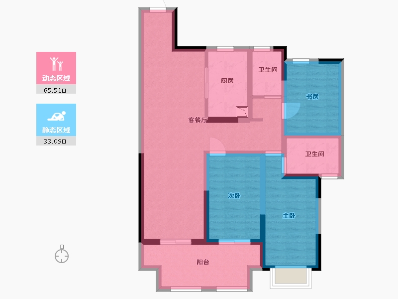 江苏省-淮安市-新城悦隽学府-86.40-户型库-动静分区