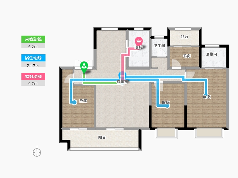 江苏省-扬州市-高力·时涧-130.00-户型库-动静线