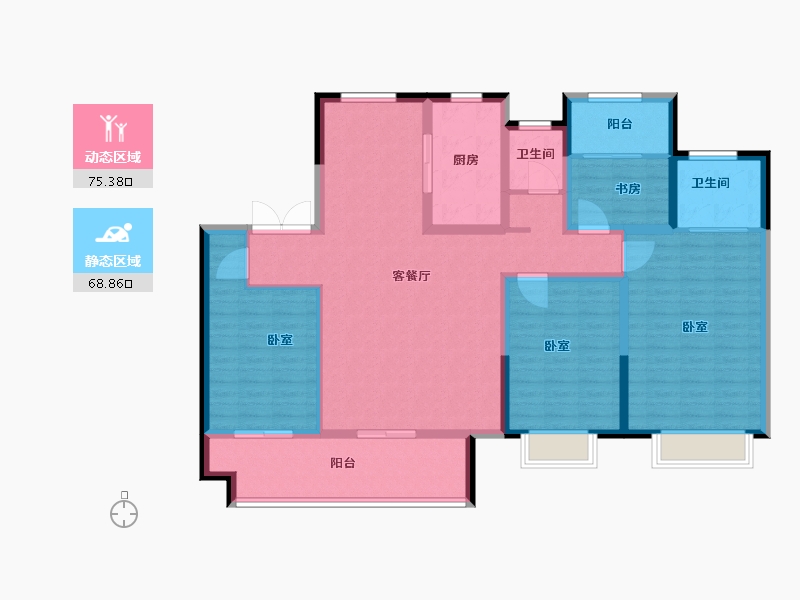 江苏省-扬州市-高力·时涧-130.00-户型库-动静分区