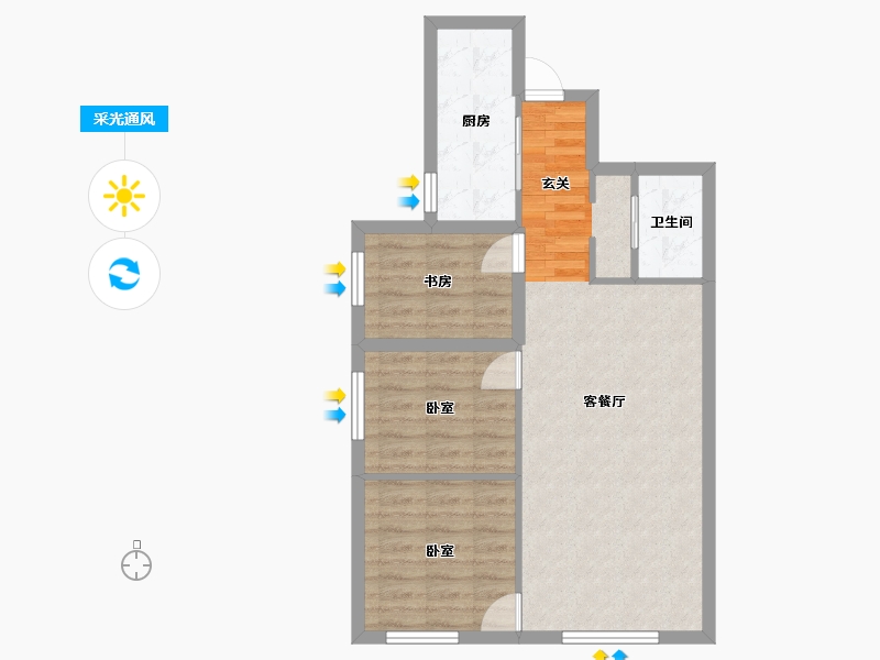 新疆维吾尔自治区-乌鲁木齐市-西山大学城翰岭佳苑-67.39-户型库-采光通风