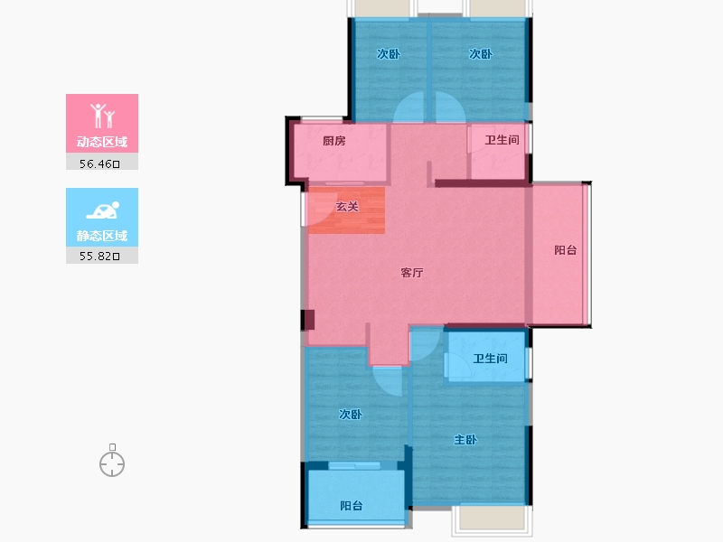 福建省-福州市-滨海橙里-101.00-户型库-动静分区