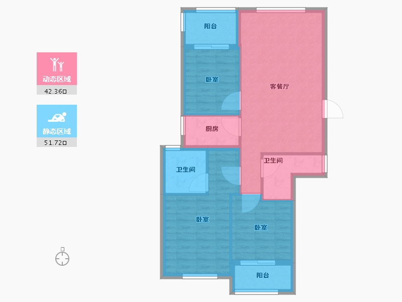 福建省-福州市-金辉淮安国际住区-85.00-户型库-动静分区