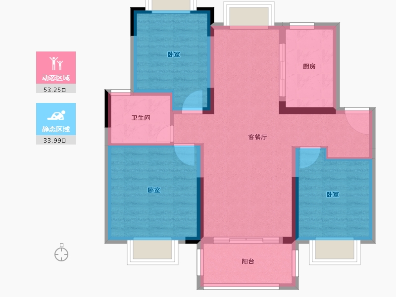 安徽省-淮南市-北京城房北大学府-77.78-户型库-动静分区