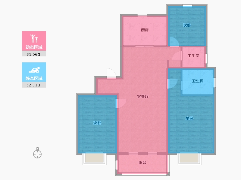 山东省-青岛市-澜庭美地-101.64-户型库-动静分区