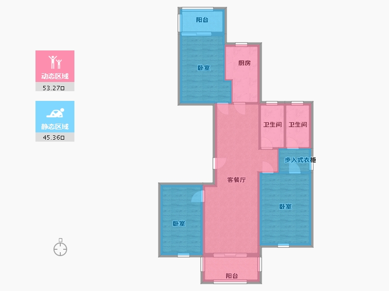 浙江省-温州市-中楠瓯江府-88.00-户型库-动静分区