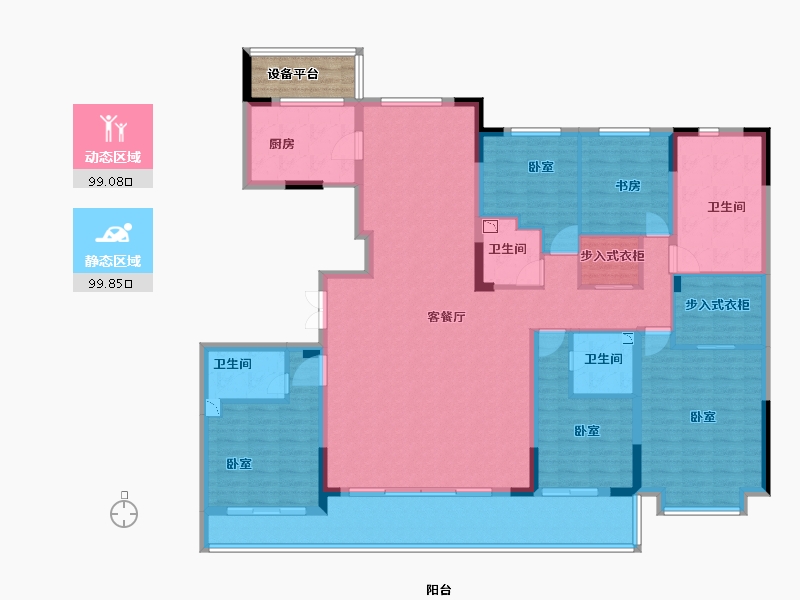 浙江省-金华市-绿地朝阳门-184.00-户型库-动静分区