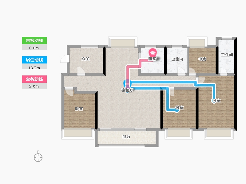 江苏省-扬州市-美的禹洲国宾府-128.01-户型库-动静线