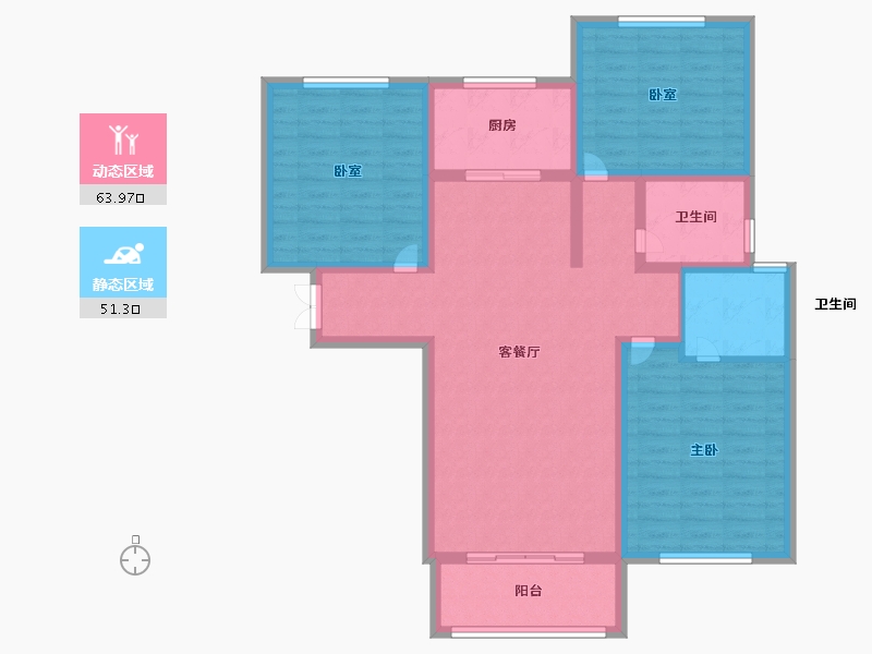 甘肃省-庆阳市-锦效宏苑-103.00-户型库-动静分区