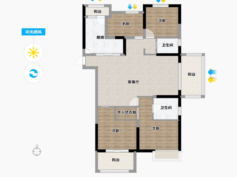 江苏省-淮安市-建华观园-公园道-114.40-户型库-采光通风