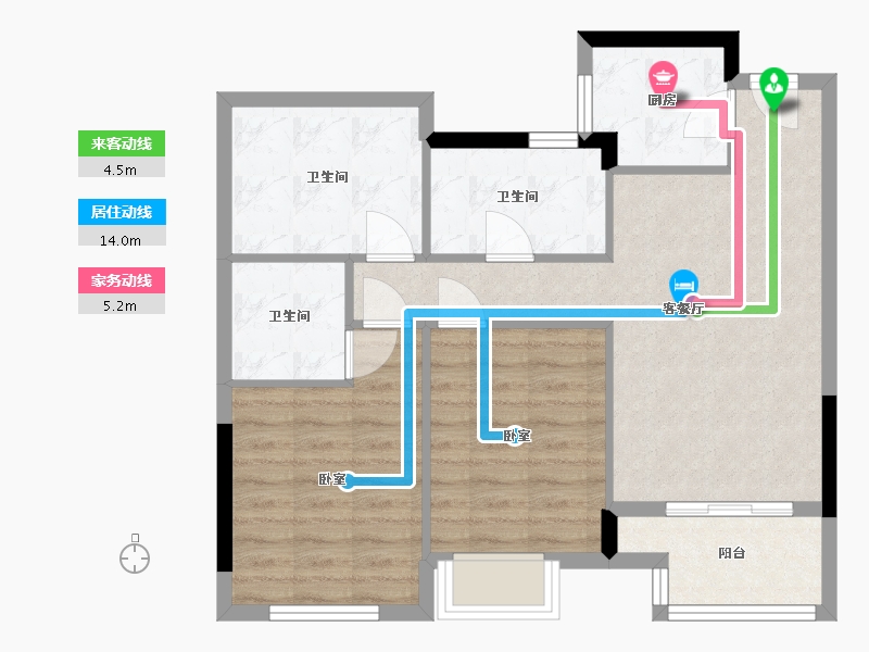 浙江省-杭州市-佳源优优锦城-72.92-户型库-动静线