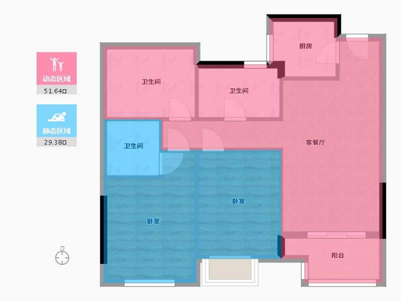 浙江省-杭州市-佳源优优锦城-72.92-户型库-动静分区