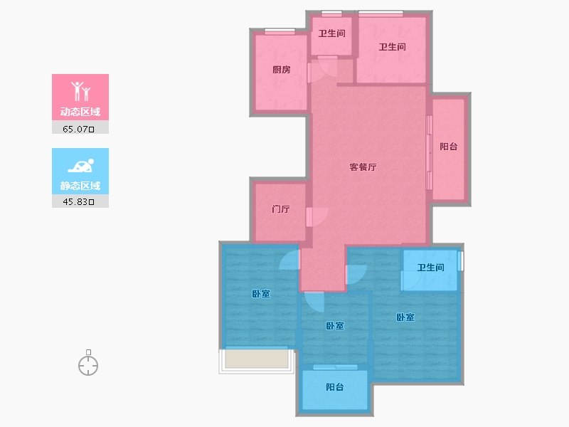 浙江省-杭州市-德信海德公园-99.26-户型库-动静分区