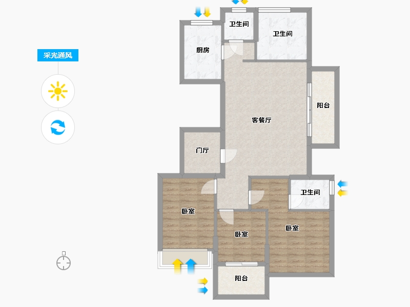 浙江省-杭州市-德信海德公园-99.26-户型库-采光通风