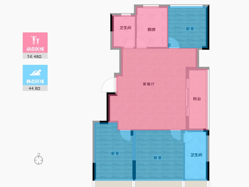 浙江省-金华市-金地中天风华东方-92.00-户型库-动静分区