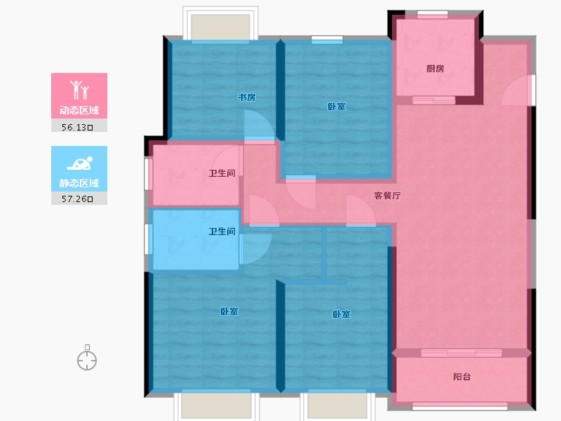 浙江省-温州市-中梁玖号院-101.01-户型库-动静分区