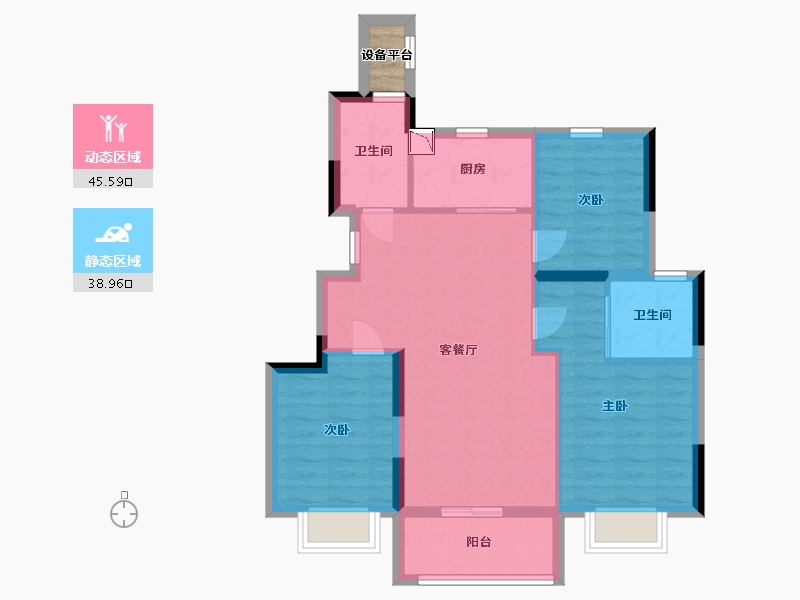 江苏省-南通市-濠悦府-77.00-户型库-动静分区