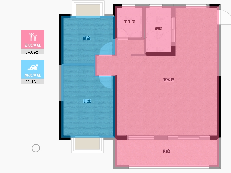 安徽省-淮南市-北京城房北大学府-79.40-户型库-动静分区