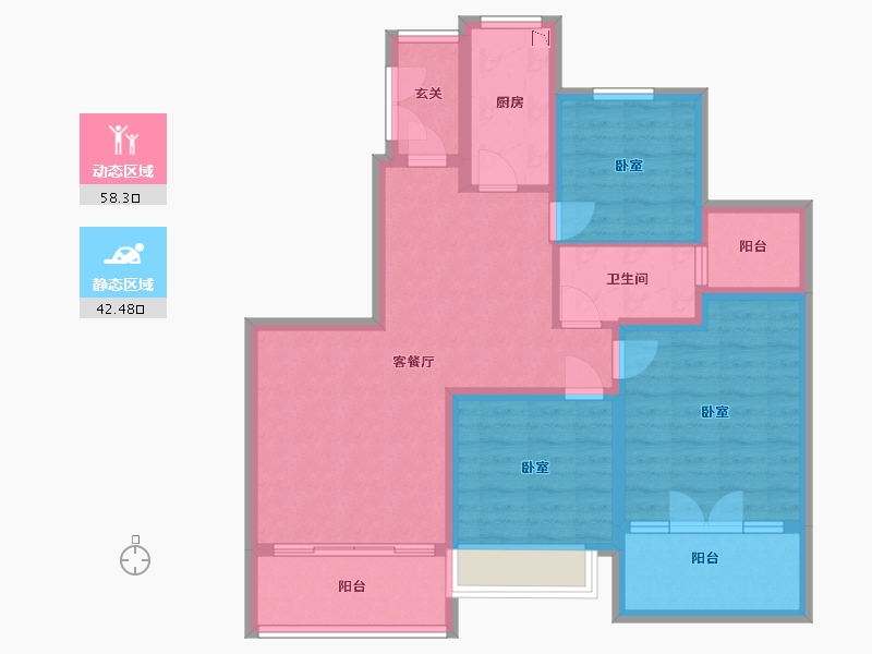 浙江省-湖州市-湖州恒大悦珑湾-89.00-户型库-动静分区