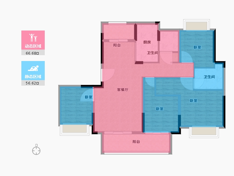 浙江省-温州市-中梁玖号院-111.00-户型库-动静分区