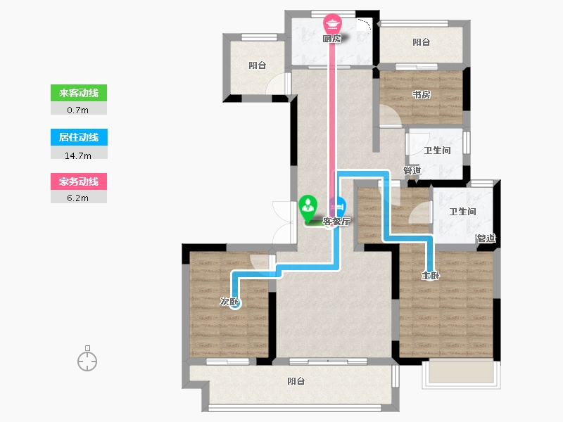 江苏省-泰州市-世茂璀璨泱颂-96.01-户型库-动静线