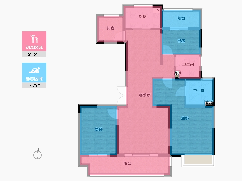 江苏省-泰州市-世茂璀璨泱颂-96.01-户型库-动静分区