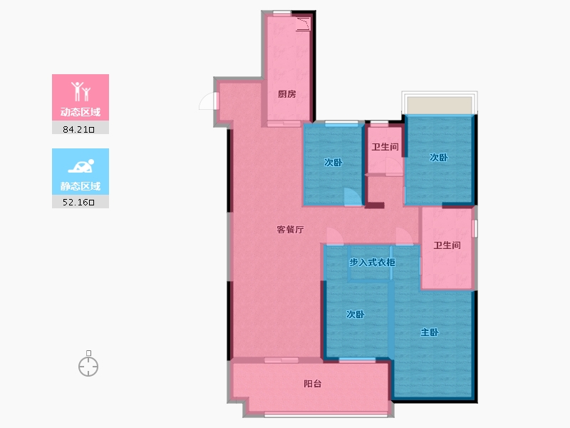 江苏省-淮安市-建华观园-公园道-121.60-户型库-动静分区