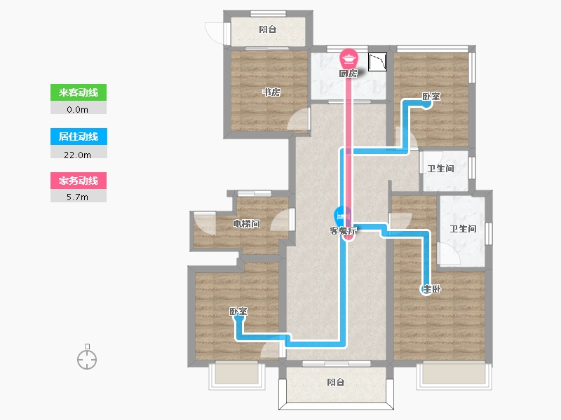 浙江省-宁波市-万象华府二期-103.00-户型库-动静线