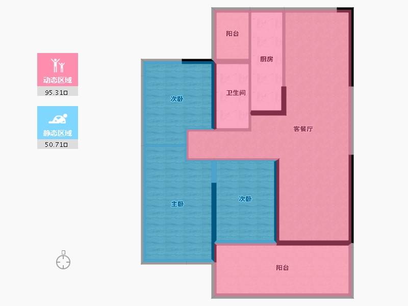 江苏省-淮安市-建华观园-公园道-92.79-户型库-动静分区