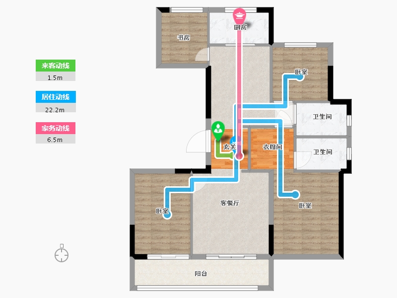 浙江省-温州市-德信大发麓湖湾-103.00-户型库-动静线