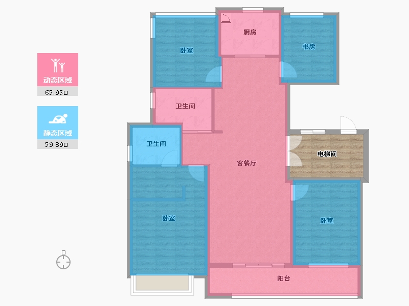 浙江省-宁波市-荣安姚江晴雪-121.18-户型库-动静分区