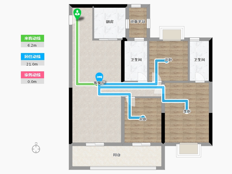 江苏省-南通市-碧桂园公园星荟-96.00-户型库-动静线