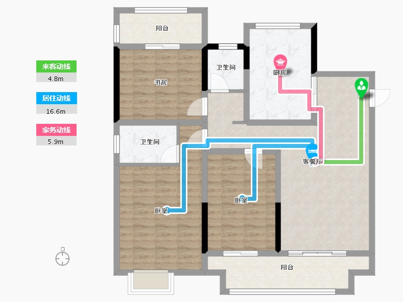 江苏省-扬州市-宏云东悦府-109.00-户型库-动静线