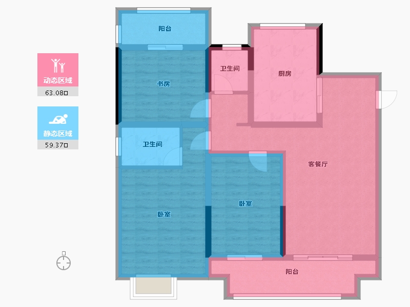 江苏省-扬州市-宏云东悦府-109.00-户型库-动静分区